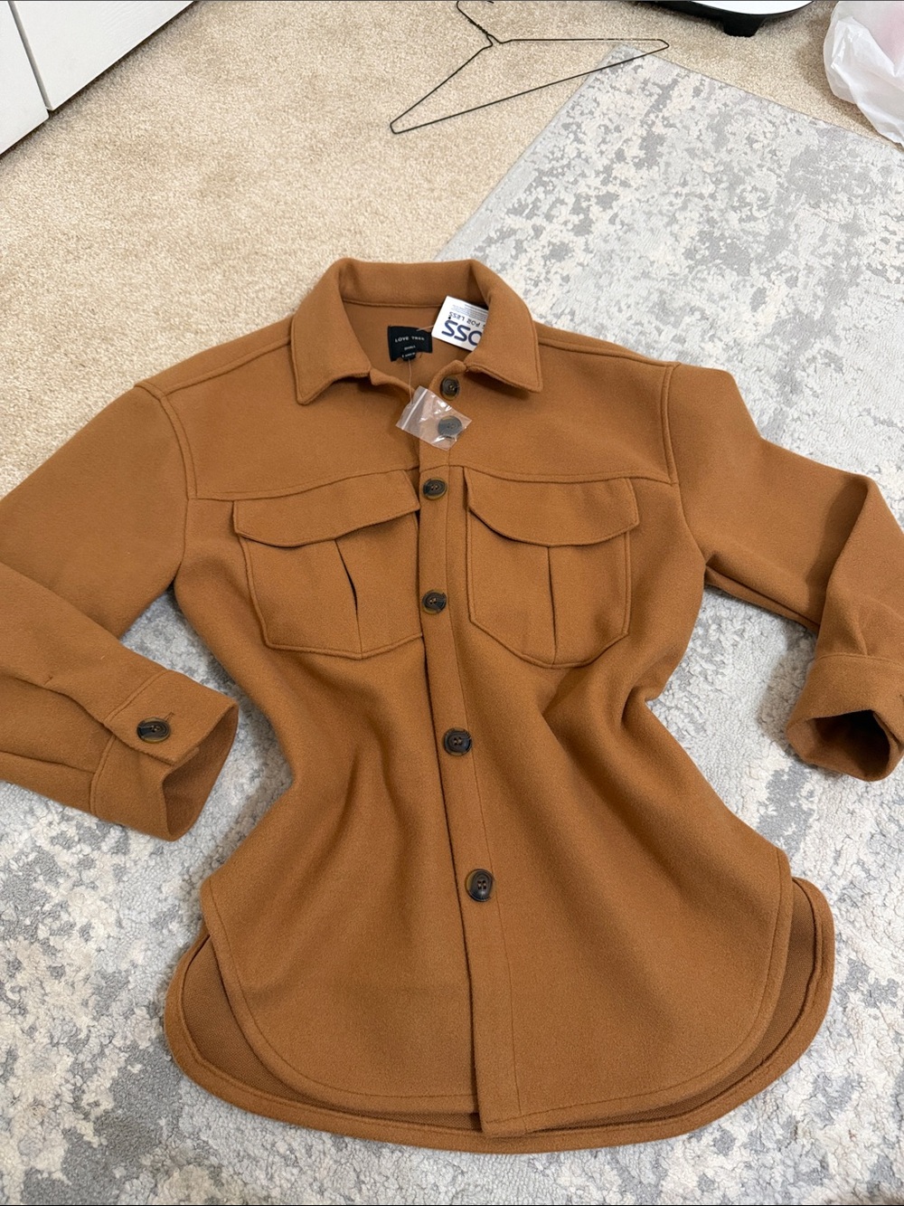 Love Tree Camel Brown Utility Shirt Jacket